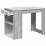 Escritorio con cajón estante madera contrachapada gris sonoma de , Mesas de cocina y de comedor - Ref: Foro24-858691, Precio:...