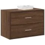 Armario con 2 cajones roble marrón 60x31x40cm madera ingeniería de , Cajoneras - Ref: Foro24-858833, Precio: 54,55 €, Descuen...
