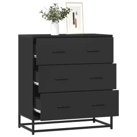 Aparador de madera de ingeniería y metal negro 68x35x76 cm by , Sideboards - Ref: Foro24-848969, Price: 112,11 €, Discount: %