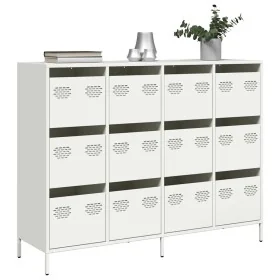 Aparador de acero laminado en frío blanco 135x39x103,5 cm de , Aparadores - Ref: Foro24-3307178, Precio: 301,97 €, Descuento: %