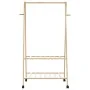 Perchero con estantes y ruedas 96x45,5x155,5 cm bambú de , Organizadores de vestidores y perchas de barra - Ref: Foro24-40089...