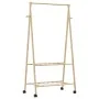 Perchero con estantes y ruedas 96x45,5x155,5 cm bambú de , Organizadores de vestidores y perchas de barra - Ref: Foro24-40089...