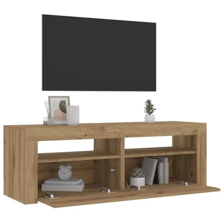 Mesitas de noche luces LEDs 2 uds roble artesanal 60x35x40 cm de , Mesitas de noche - Ref: Foro24-3329162, Precio: 89,42 €, D...