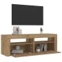 Mesitas de noche luces LEDs 2 uds roble artesanal 60x35x40 cm de , Mesitas de noche - Ref: Foro24-3329162, Precio: 89,42 €, D...