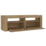 Mesitas de noche luces LEDs 2 uds roble artesanal 60x35x40 cm de , Mesitas de noche - Ref: Foro24-3329162, Precio: 89,42 €, D...