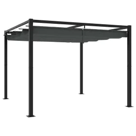 Cenador de jardín con techo retráctil acero antracita 3x3 m de , Carpas y cenadores - Ref: Foro24-4003962, Precio: 379,37 €, ...