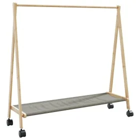 Perchero con estantes y ruedas 106x34x106,5 cm bambú de , Organizadores de vestidores y perchas de barra - Ref: Foro24-400890...