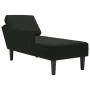 Tumbona con almohada y reposabrazo derecho terciopelo negro de , Divanes - Ref: Foro24-4009812, Precio: 96,26 €, Descuento: %