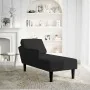 Tumbona con almohada y reposabrazo derecho terciopelo negro de , Divanes - Ref: Foro24-4009812, Precio: 96,26 €, Descuento: %