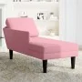 Tumbona con almohada y reposabrazo derecho terciopelo rosa de , Divanes - Ref: Foro24-4009810, Precio: 149,91 €, Descuento: %