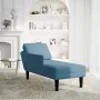 Tumbona con almohada y reposabrazo derecho terciopelo azul de , Divanes - Ref: Foro24-4009806, Precio: 118,92 €, Descuento: %