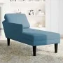 Tumbona con almohada y reposabrazo derecho terciopelo azul de , Divanes - Ref: Foro24-4009806, Precio: 118,92 €, Descuento: %