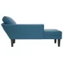 Tumbona con almohada y reposabrazo derecho terciopelo azul de , Divanes - Ref: Foro24-4009806, Precio: 118,92 €, Descuento: %