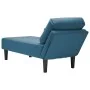Tumbona con almohada y reposabrazo derecho terciopelo azul de , Divanes - Ref: Foro24-4009806, Precio: 118,92 €, Descuento: %