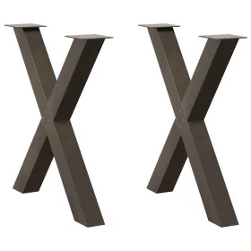 Patas para mesa comedor forma X 2uds acero natural 70x(72-73)cm de , Patas para mesas - Ref: Foro24-4012979, Precio: 108,79 €...