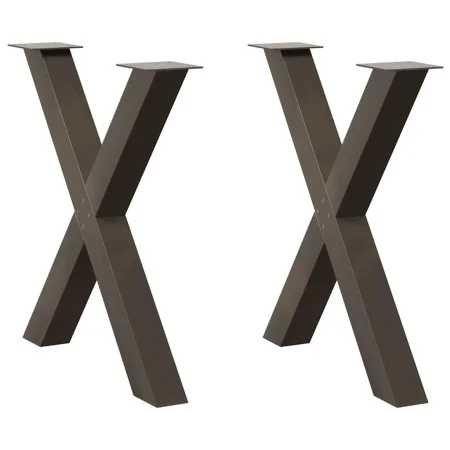 Patas para mesa comedor forma X 2uds acero natural 70x(72-73)cm de , Patas para mesas - Ref: Foro24-4012979, Precio: 108,79 €...