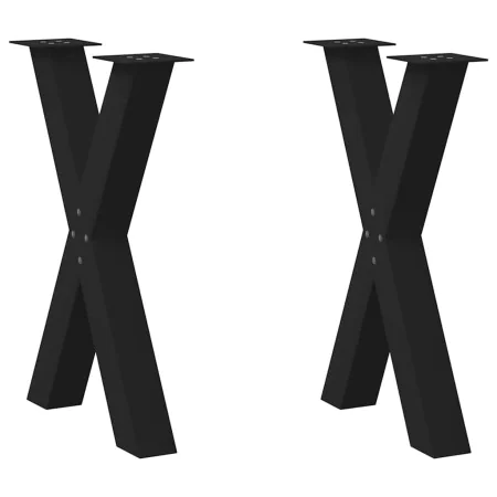 Patas para mesa de comedor en forma de X 2 uds acero negro de , Patas para mesas - Ref: Foro24-4012972, Precio: 92,94 €, Desc...