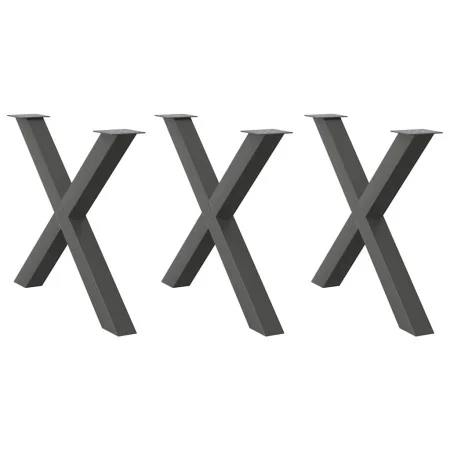 Patas para mesa de comedor en forma de X 3 uds antracita acero de , Patas para mesas - Ref: Foro24-4012998, Precio: 160,23 €,...