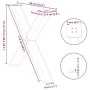 Patas para mesa de comedor en forma de X 3 uds antracita acero de , Patas para mesas - Ref: Foro24-4012998, Precio: 160,23 €,...