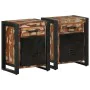 Mesitas de noche 2 uds multicolor madera maciza rugosa mango de , Mesitas de noche - Ref: Foro24-4013562, Precio: 218,88 €, D...