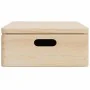 Caja de madera con tapa y asas madera maciza pino 40x30x13 cm de , Cestas para almacenaje - Ref: Foro24-4017391, Precio: 31,9...