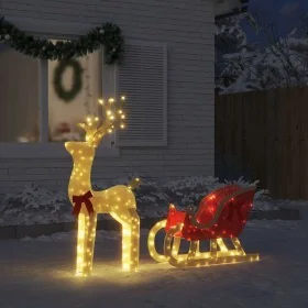 Decoración navideña reno y trineo 100 LED blanco cálido de , Luces de Navidad - Ref: Foro24-4019492, Precio: 119,79 €, Descue...