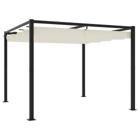 Cenador de jardín con techo retráctil acero crema 3x3 m von , Zelte und Pavillons - Ref: Foro24-4003960, Preis: 386,40 €, Rab...