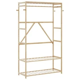 Perchero con estantes bambú 110x40x175 cm de , Organizadores de vestidores y perchas de barra - Ref: Foro24-4008924, Precio: ...
