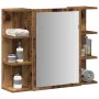 Armario de espejo de baño contrachapada envejecida 80x20,5x64cm de , Tocadores de baño - Ref: Foro24-856036, Precio: 81,58 €,...