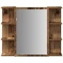 Armario de espejo de baño contrachapada envejecida 80x20,5x64cm de , Tocadores de baño - Ref: Foro24-856036, Precio: 81,58 €,...