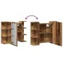 Armario de espejo de baño contrachapada envejecida 80x20,5x64cm de , Tocadores de baño - Ref: Foro24-856036, Precio: 81,58 €,...