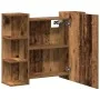 Armario de espejo de baño contrachapada envejecida 80x20,5x64cm de , Tocadores de baño - Ref: Foro24-856036, Precio: 81,58 €,...