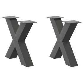 Patas para mesa de centro en forma de X 2 uds antracita acero de , Patas para mesas - Ref: Foro24-4012958, Precio: 88,46 €, D...