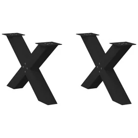 Patas de mesa de centro forma X 2uds acero negro 70x(42-43) cm de , Patas para mesas - Ref: Foro24-4012964, Precio: 95,23 €, ...
