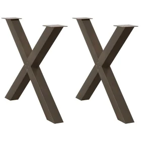 Patas para mesa comedor forma X 2uds acero natural 90x(72-73)cm de , Patas para mesas - Ref: Foro24-4012987, Precio: 114,31 €...