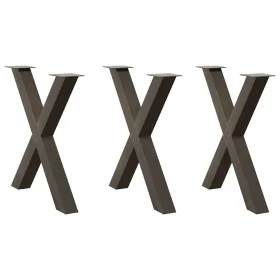 Patas para mesa comedor forma X 3uds acero natural 70x(72-73)cm de , Patas para mesas - Ref: Foro24-4012991, Precio: 147,58 €...