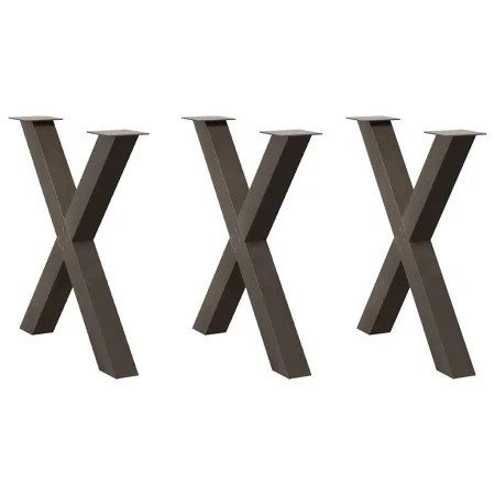 Patas para mesa comedor forma X 3uds acero natural 70x(72-73)cm de , Patas para mesas - Ref: Foro24-4012991, Precio: 147,58 €...