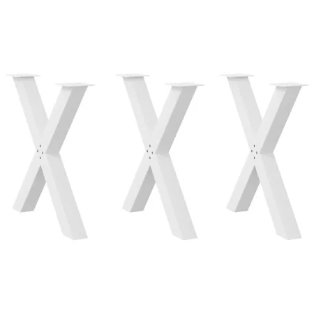 Patas para mesa de comedor en forma de X 3 uds acero blanco de , Patas para mesas - Ref: Foro24-4012993, Precio: 156,10 €, De...