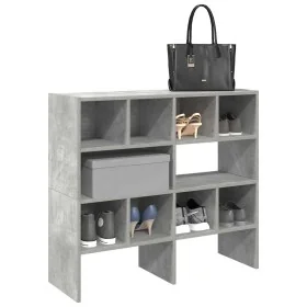 Zapateros 2 uds apilables gris hormigón 89,5x30x40 cm de , Organizadores de vestidores y perchas de barra - Ref: Foro24-85884...