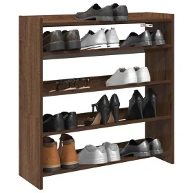 Mueble zapatero madera contrachapada marrón roble 80x25x81 cm de , Zapateros y organizadores de calzado - Ref: Foro24-859911,...