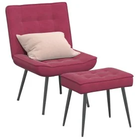 Sillón de relax con reposapiés terciopelo rojo tinto by , Chairs - Ref: Foro24-4012331, Price: 88,90 €, Discount: %