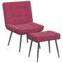 Sillón de relax con reposapiés terciopelo rojo tinto von , Stühle - Ref: Foro24-4012331, Preis: 88,90 €, Rabatt: %