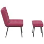 Sillón de relax con reposapiés terciopelo rojo tinto von , Stühle - Ref: Foro24-4012331, Preis: 88,90 €, Rabatt: %