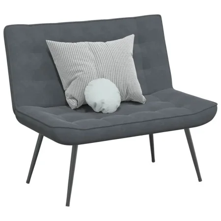 Banco de terciopelo gris oscuro 110x74x84 cm de , Bancos - Ref: Foro24-4012338, Precio: 203,56 €, Descuento: %