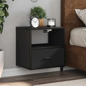 Mesitas de noche de pared 2 unidades negra 40x31x39,5 cm by , Nightstands - Ref: Foro24-848735, Price: 69,28 €, Discount: %