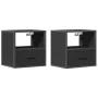 Mesitas de noche de pared 2 unidades negra 40x31x39,5 cm de , Mesitas de noche - Ref: Foro24-848735, Precio: 69,28 €, Descuen...