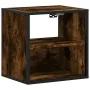 Mesitas de noche pared 2 uds color roble ahumado 40x31x39,5 cm de , Mesitas de noche - Ref: Foro24-848749, Precio: 57,09 €, D...