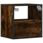 Mesitas de noche pared 2 uds color roble ahumado 40x31x39,5 cm de , Mesitas de noche - Ref: Foro24-848749, Precio: 57,09 €, D...