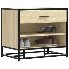 Banco zapatero madera de ingeniería roble sonoma 60x40x53,5 cm by , Benches for halls and storage - Ref: Foro24-849220, Price...