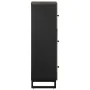 Aparador alto madera maciza de mango negro 40x33x110 cm de , Almacenamiento para CD y DVD - Ref: Foro24-4017713, Precio: 108,...